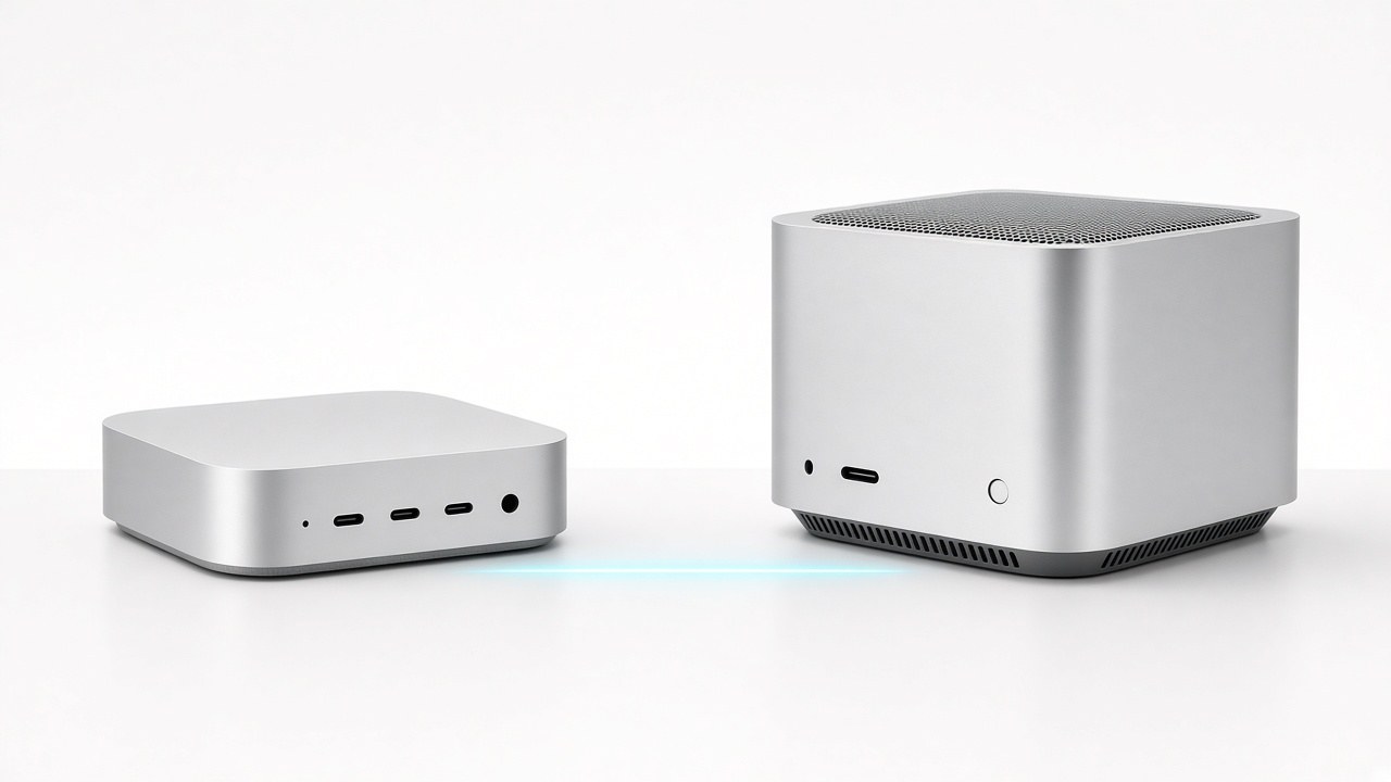 Comparativa visual Mac mini y Mac Studio